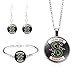 Produktbild NANUNU Halskette Ohrringe Armreif Set Riverdale Glas Legierung Schmuck Halskette Ohrstecker Ohrringe Armband Armreif Set Mode