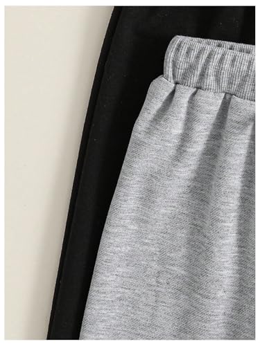 GORGLITTER Boy's 2 Pack Active Pants Elastic Waist Jogger Pants with Pockets4