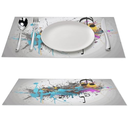Set de table musical PVC antidérapant lavable résistant chaleur cuisine salle à manger