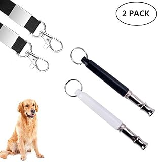 YUDIDA 2 Pack Dog Whistle for Stop Barking, Professional Silent Bark Control Training