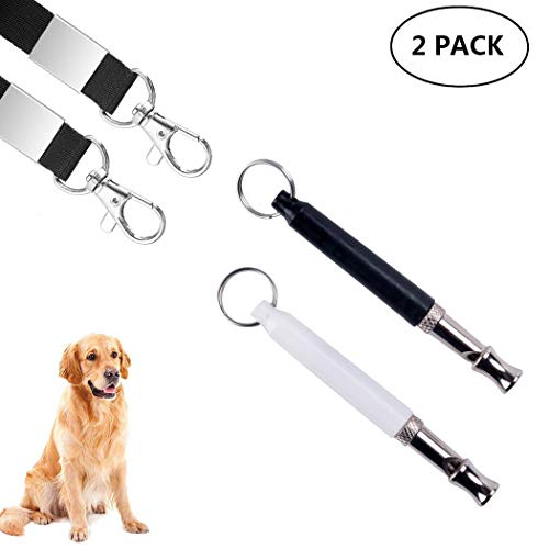 YUDIDA 2 Pack Dog Whistle for Stop Barking, Professional Silent Bark Control Training