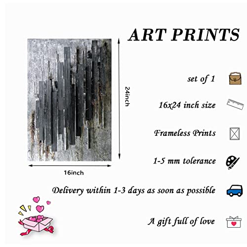 Black White Grey Abstract Wall Art Black And White Texture Black White Canvas Painting Black Texture Painting Grey Abstract Grey Black Abstract Canvas Paintings Room Decor 16X24Inch No Frame #TOP3