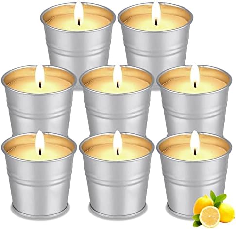Citronella Candles Outdoor, 8 Pack Scented Candles Set, 120 Hour Burning Candles Set for Home Patio Yard Indoors Balcony, 100% Soy Wax Candles Gifts Women Wedding Birthday Gifts, Christmas Gifts1