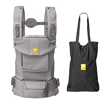 حامل أطفال مريح لجميع الأوضاع من LILLEbaby Serenity Airflow، مناسب للأطفال حديثي الولادة وحتى الأطفال الصغار، يدعم أسفل الظهر مع حقيبة قابلة للتحويل، دولفين