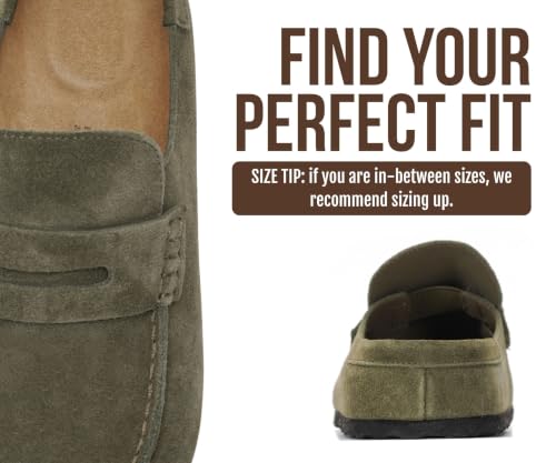 Image of Project Cloud Genuine Leather Clogs for Women - Memory Foam Insole Womens Clogs Non-Slip Outsole Mules for Women Footwear - Women's Mules & Clogs Fall Shoes (Haven, THYMESUEDE,7M)