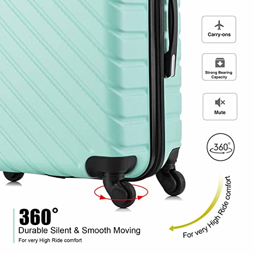 Apelila Luggage Sets 4 Piece Suitcase Luggage Sets - Carry On Luggage With Spinner Wheels Free Covers And Hangers18-28 Inch (Light Green) #TOP3