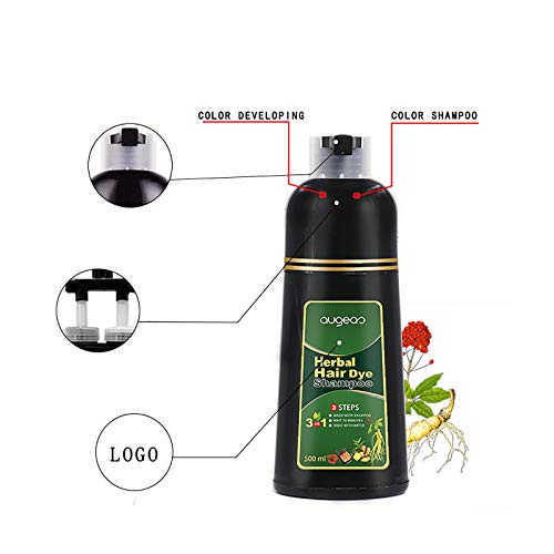 500Ml Natural 10 Mins Herbal Hair Darkening Shampoo,Multi-Color Hair Dye For Men And Women,Black Hair Dye Shampoo 3 In 1 Women,Plant-Based Hair Color (Dark Coffee) #TOP4
