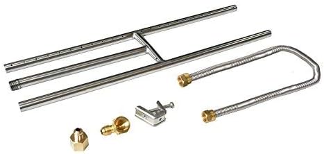 Stanbroil Rectangular Stainless Steel Gas Fireplace H-Burner, 18x6 Inch