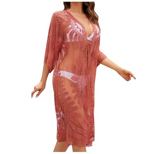 Camisola playa mujer con blusa bikini bordada encaje de girasol