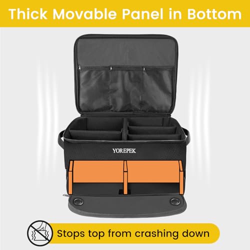 image for YOREPEK Large 2 Layer Golf Trunk Organizer for 2 Size 14 Pair Shoes, W