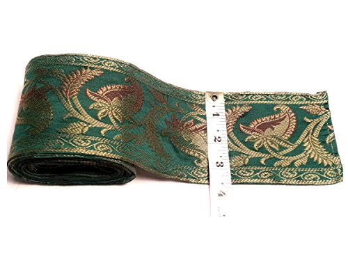 Image of Paisely Brocade Ethnic Work Laces and Borders Material for Dresses, Sarees, Lehenga, Suits, Blouses, Dupatta, chunri and Crafts