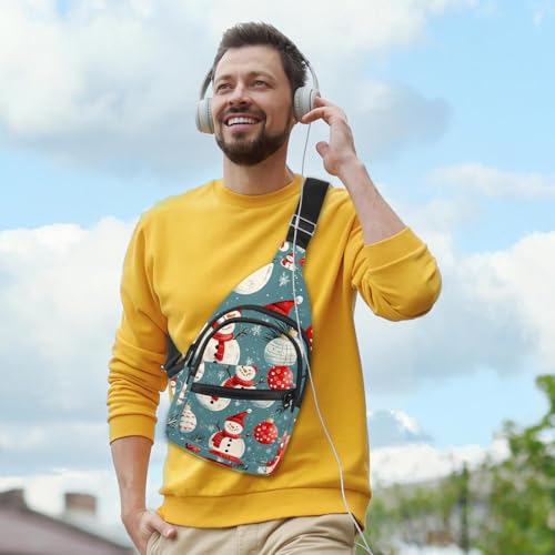 Mochila cruzada de muñeco de nieve ajustable para excursiones en Navidad 6