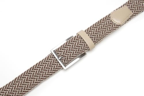 Image of Fabio Valenti Men's Stretch Belt Woven Braided Belt 1 3 /8 for Golf Pants | Solid Buckle, Casual Occasion, Everyday Dress, Handmade,Colorful,Gift