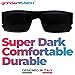 Men's Black Super Dark Lens Gangster Sunglasses Cholo Glasses - Flat Top Shades
