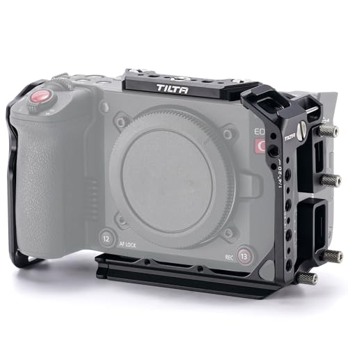 Image of Tilta Full Camera Cage Compatible with Canon C50 | 3 /8 inch-16 and 1 /4 inch-20 Accessory Mounts with Locating Points | Detachable Top Plate for XLR Handle Support | Vertical Shooting Options | Black