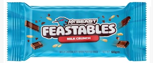 Image of DECADENT FOODS Mr.Beast Feastables Combo Pack (Almond & Milk Crunch) Creamy Smoothness Delicious Chocolate Bar Each 60Gm (Pack Of 2) New Pack