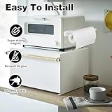 Magnetic Kitchen Roll Holder, Carbon Steel Kitchen Roll Holder, Accessories Without Drilling Bathroom Towel Holder, Wall Mounted Paper Towel Holder with Strong Adsorption Power (White) - Image 4