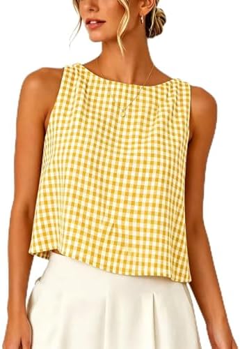 Womens Tank Tops Loose Fit 2026 Summer Yellow Large