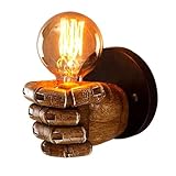 Aomesinc Vintage Wall Sconce Industrial Hand Shaped Wall Light Fixture Edison Lamp Fixture Indoor for Bedroom Kitchen Restaurant Farmhouse(Right)