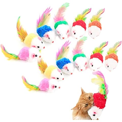 Cat Toy Mouse Pack of 12 Cat Toy Furry Cat Toy Mouse Rattle Cover