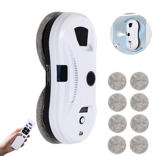 Zoobotanica Robot per pulizia finestre con funzione spray, lavavetri elettrico, 2800Pa, robot automatico con telecomando per finestre interne, vetro, piastrelle, 10 pezzi