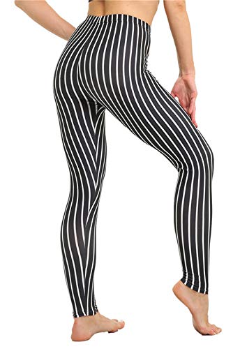 Aventy Damen Leggings mit Karomuster, elastisch, volle Länge, Rot Gr. One size , Weiß und Schwarz.