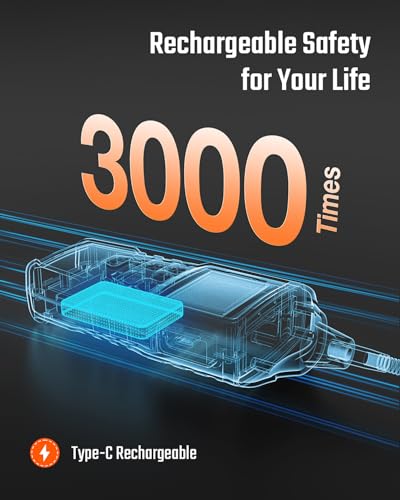Rechargeable Gas Leak Detector, PT520B+ Natural Gas Leak Detector with a 17-inch Probe to Situate Gas Leaks for Propane, Natural Gas, Methane, LPG in RV or Home, Measuring PPM or%LEL - Orange - Image 4