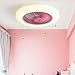 JXILY Ventilador Techo con Iluminación, Ventilador 36W Ventilador Techo LED, Ajustable Velocidad Viento, Regulable Control Remoto, Moderno LED Luz Techo, Restaurante Dormitorio,Rojo