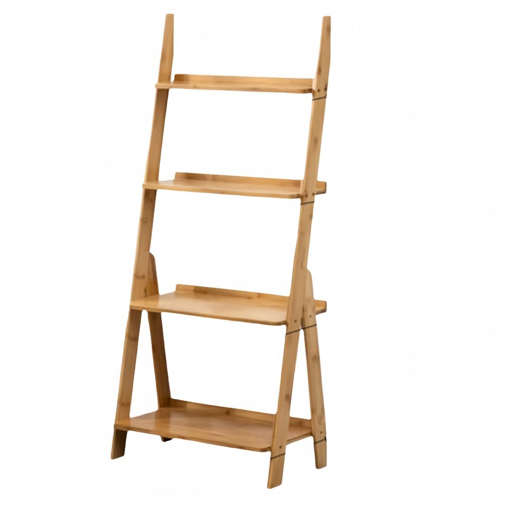 - Ladder Rack Bamboo Storage Open Ladder, Decorative Shelf, Storage Shelf, Kitchen Storage, Living Room, Free Ladder Shelf, 4 Tiers, 5 Tiers, Storage Shelf, Slim Bookcase, Cupboard, Stove Stand