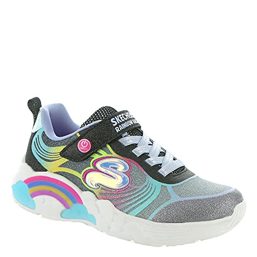 Skechers Kids Girls Rainbow Racer - Nova Blitz Sneaker, Black/Multi, 5