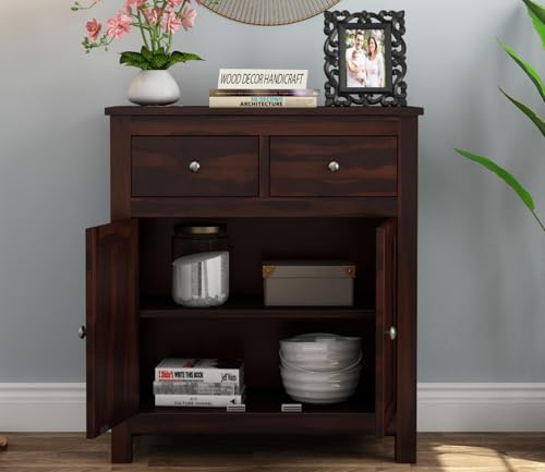 Image of Wooden Chests of Drawers Bedroom || Kitchen CabinetStorage || Sideboard Cabinets,Crockery Cabinet, Home Kitchen Furniture,Multipurpose Cabinet (Walnut Finish)