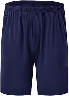 MoFiz Men's Pyjama Shorts Bottoms Ultra Soft Modal Lounge Wear Shorts with Pockets