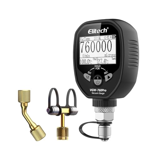 Elitech VGW-760Pro HVAC Vacímetro conexión APP Actualización OTA Almacenamiento de Datos fuera de Línea Indicador Gráfico de Valor de Vacío