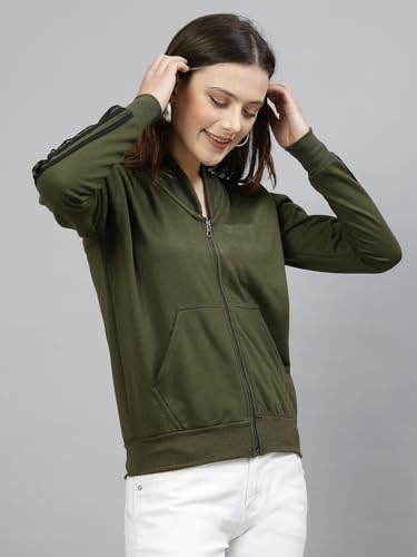 Image of UZARUS Women Cotton Full Zipper Sweatshirt Fleece Jacket for Winter