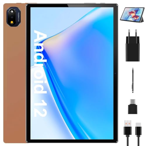 BRILLAR Tablet 10 Zoll, Android 12 Tablets, 6GB RAM + 128GB ROM(1TB TF), Octa-Core, 5G WiFi, 8000mAh Akku,13MP+8MP Kamera, Bluetooth 5.0, Type-C, Blau