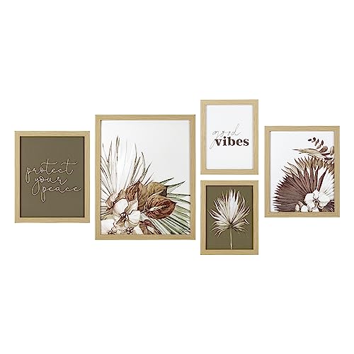 ArtbyHannah 5 Pack Gallery Wall Frame Set, Neutral Picture Frames