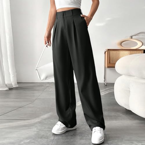 Palazzo Pants for Women Summer Casual Flowy Wide Leg Pants High Waisted Ladies Lightweight Work Pant with Pockets2