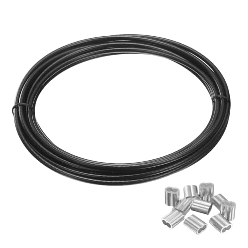 Câble en acier 1/8" inox gainé 5m pour fixer solidement vos brise-vues et décorations suspendues