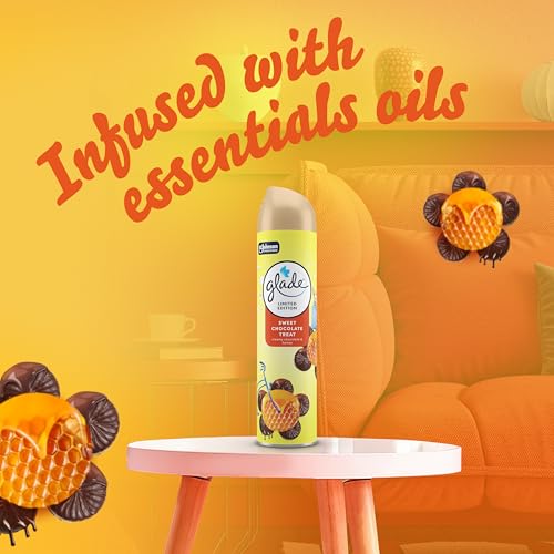 Glade Aerosol Air Freshener, Aerosol Room Spray and Odour Eliminator for Home Infused with Essential Oils, Sweet Chocolate Treat, Pack of 12 (12x300ml), Packaging May Vary - Image 3