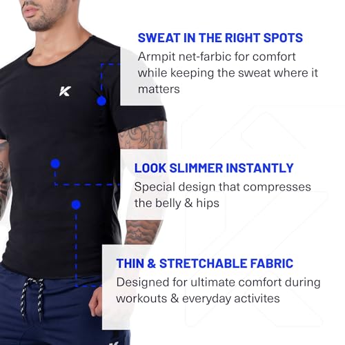 Kewlioo Men's Sauna Suit Shirt - Heat Trapping Sweat Compression Vest, Shapewear Top for Men, Sweat More & Look Great, Gym Workout Exercise Versatile Heat Shaper Jacket (Gray Camo, M) - Thumbnail 7