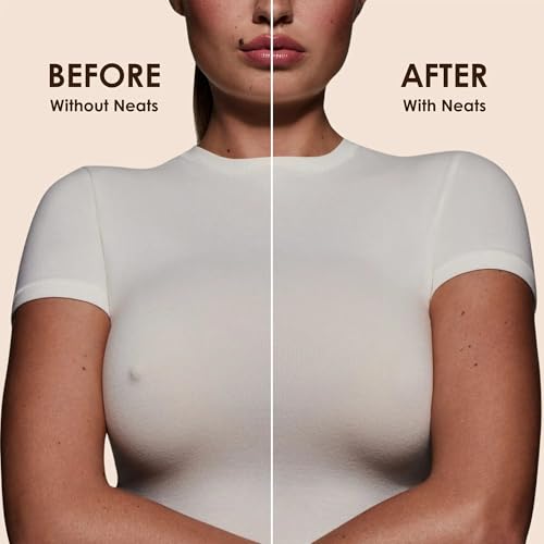 NEATS Grippy Nipple Covers for Women, Reusable Hypoallergenic Silicone Pasties, Non-Adhesive Body-Heat Activated, Invisible No-Show Breast Covers Champagne3