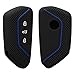 kwmobile Car Key Cover Compatible with VW Golf 8 3 Button Car Key Key Cover - Silicone Protective Car Key Fob Case - Black Matte/Blue