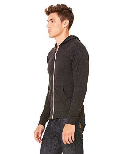 Bella + Canvas Unisex Triblend Full-Zip Hoodie, Chrcl Blk TriBlend, X-Small4