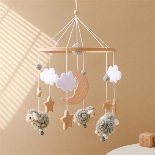 Esquirla Brinquedo pingente de sino de cama móvel para berço de berçário, enfeites de feltro, decora