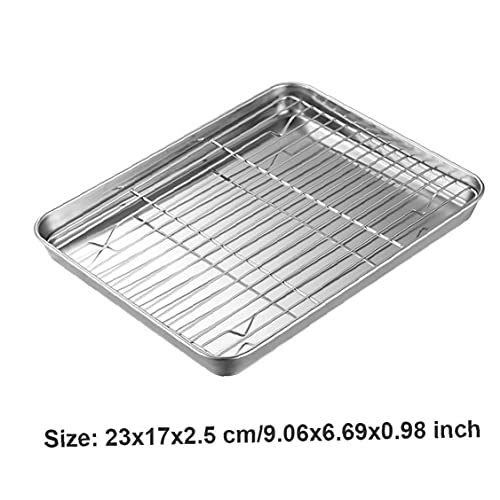 Sraeriot Braadstuk Pan Non Stick Dienblad ROSTING TIN RVS Cooker Grill Rack RASTER Oven Bakken Gebruikersvoorwerpen… - Image 5