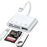 A-BST SD Card Reader,4-in-1 SD/TF Card Adapter USB 3.0 Female OTG Adapter Compatible for iPhone iPad iPod,Trail Game Camera SD Card Reader Plug and Play