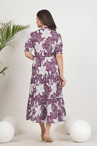Image of Kuruti B Sheets Women's Cotton Floral Printed Regular Fit Anarkali Kurta for Women
