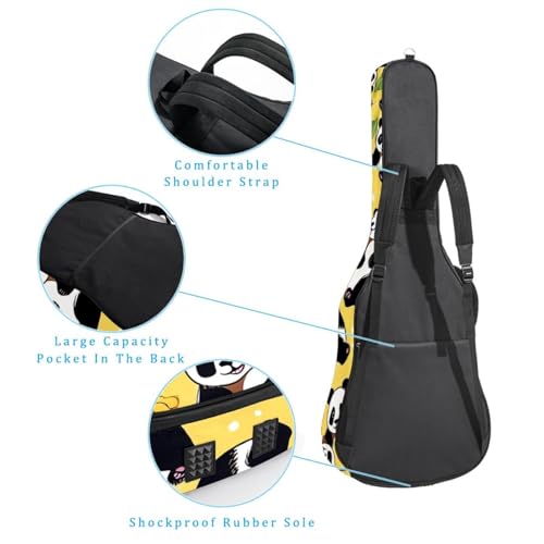 Housse guitare acoustique 41 pouces imperméable jaune multicolore - 3