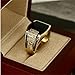Hip Hop Ring for Men Fashion Cuban Link Chain Ring Retro 18K Gold Plated with Black Agate Classic Color-Preserving Luxury Fashion Diamond Ring gentleman sise 6-13 (7)