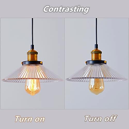 Glighone Industrial Vintage Pendant Ceiling Light Shade Retro Glass Ceiling Lamp Pendant Lighting Glass Light Shades for Restaurant Living Room Bar Coffee Shop Dining Room Kitchen Industrial Lights
